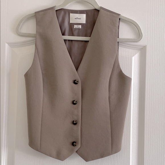Wilfred Tops - Wilfred Taupe Button-Front Vest